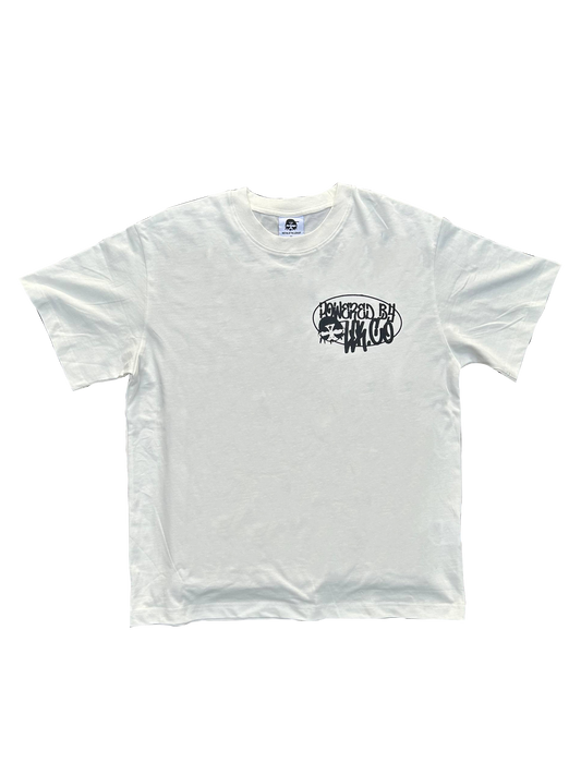 BLACK OG POWERED BY LLK.Co SHORT SLEEVE WHITE TEE