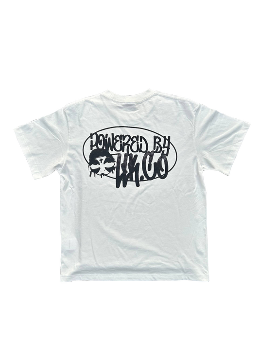 BLACK OG POWERED BY LLK.Co SHORT SLEEVE WHITE TEE